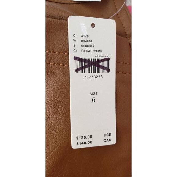 NWT PILCRO BY ANTHROPOLOGIE  FAUX LEATHER CEDAR FRONT ZIPPER MINI DRESS SZ 6 - Picture 8 of 10